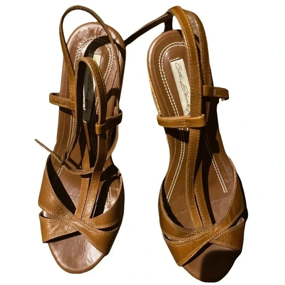 Costa  Blanca tan platform wedge sandals 7 New - Picture 1 of 9